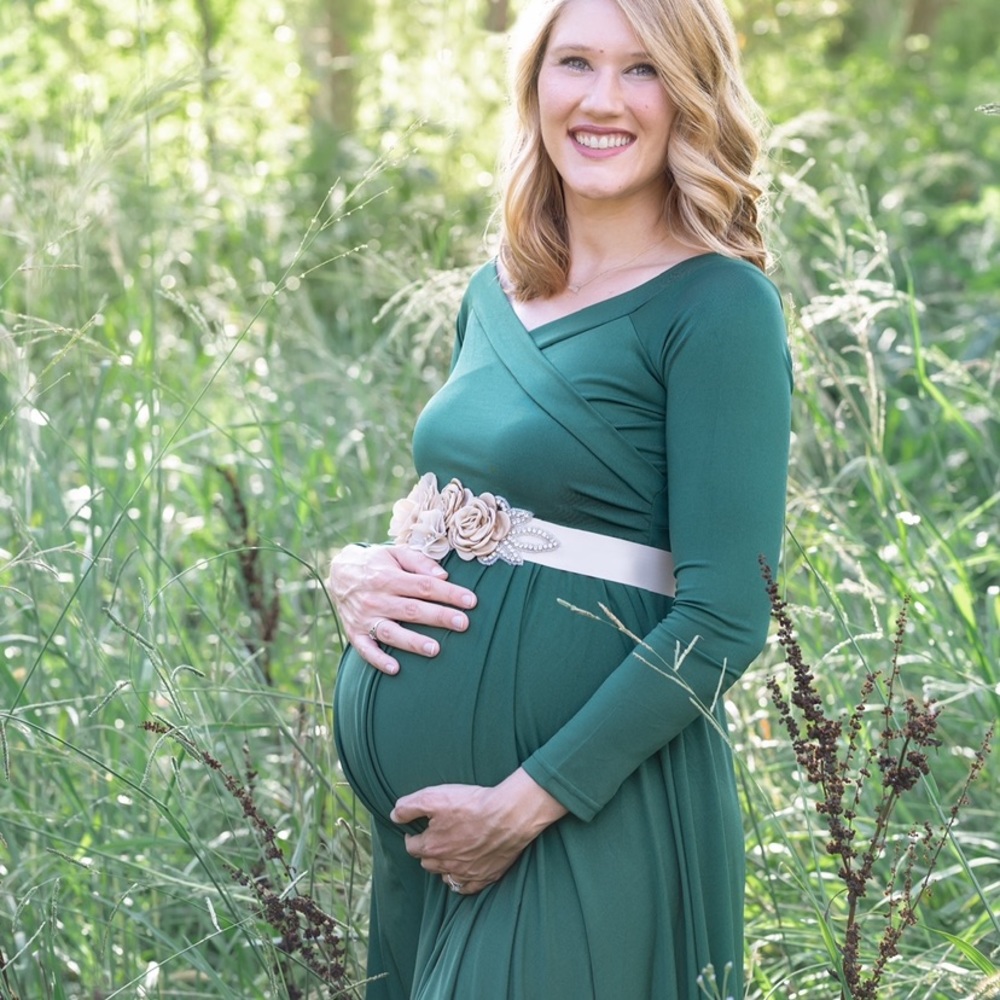 Green maternity dress